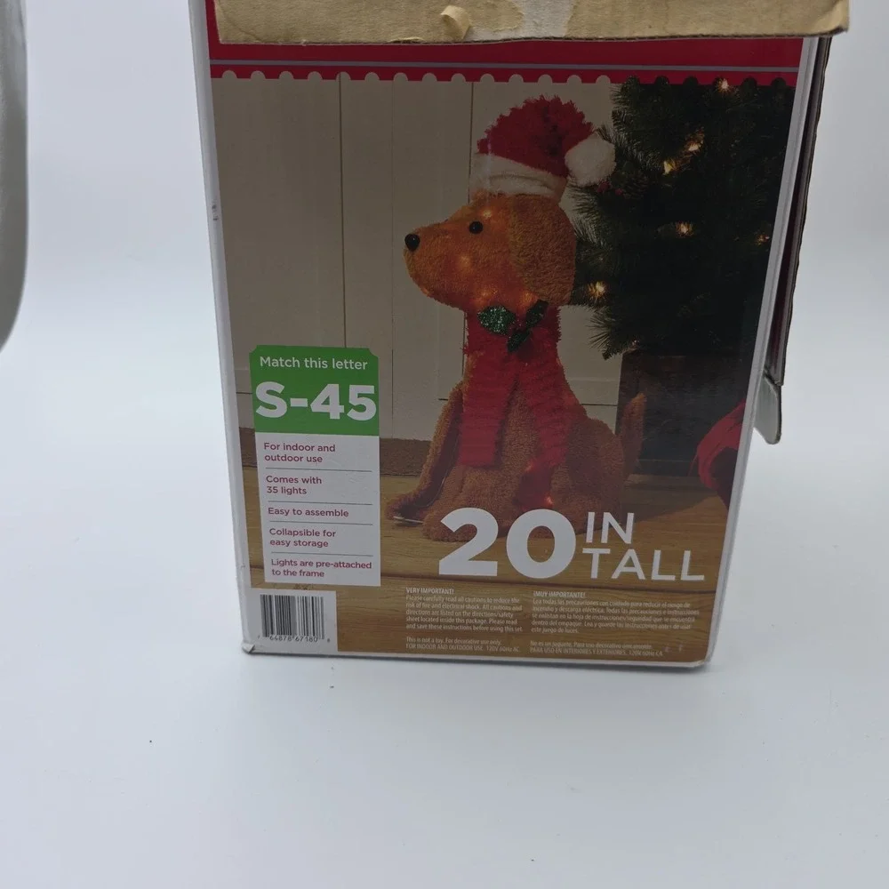 Christmas Holiday Time Dog Light Up Plush Dog Indoor Outdoor Decor 20